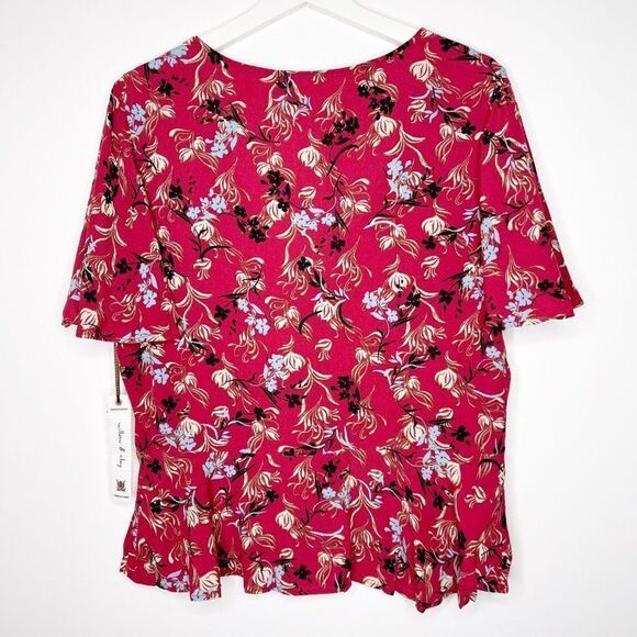 WILLOW & CLAY Floral Tie Front Blouse  - Picture 6 of 8